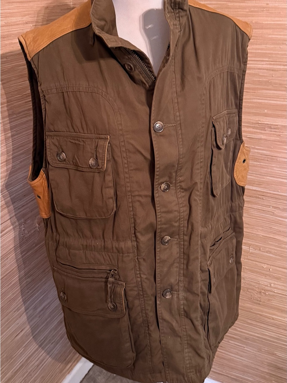 Orvis Field Vest with Tan Leather Accents